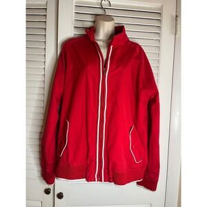 Vtg Insight Red Harrington Jacket Full Zip Plaid Lined Bomber  XL